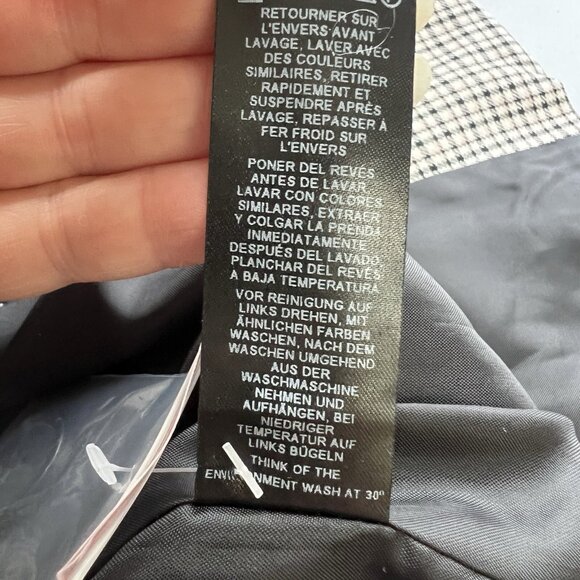 ASOS‎ Miss Selfridge One Button US 8 UK 12 Plaid Office Career Blazer Jacket - Picture 10 of 11